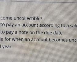 Accounts uncollectible receivable entries